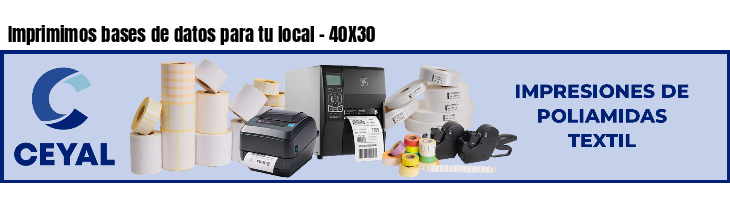 Imprimimos bases de datos para tu local - 40X30
