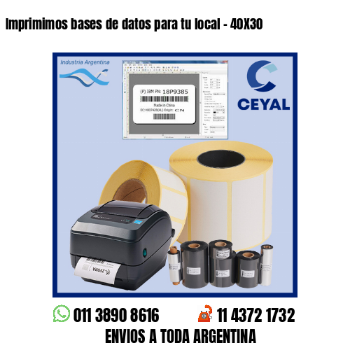 Imprimimos bases de datos para tu local – 40X30