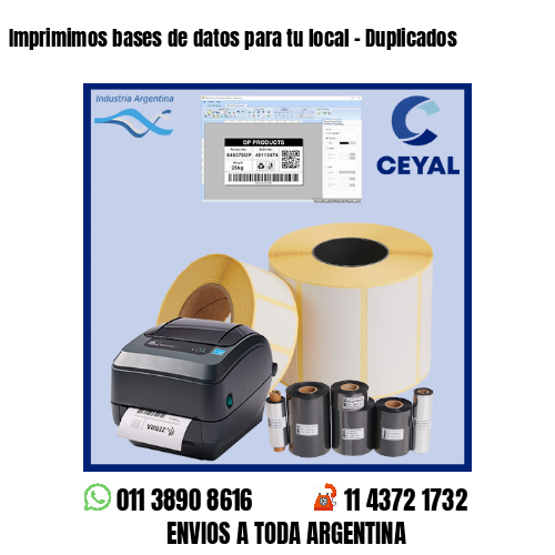 Imprimimos bases de datos para tu local – Duplicados