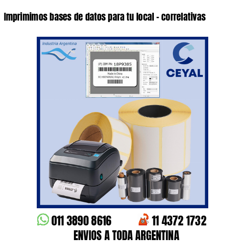 Imprimimos bases de datos para tu local – correlativas
