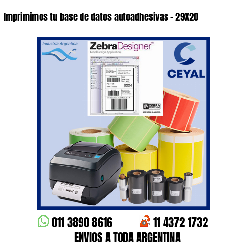 Imprimimos tu base de datos autoadhesivas – 29X20