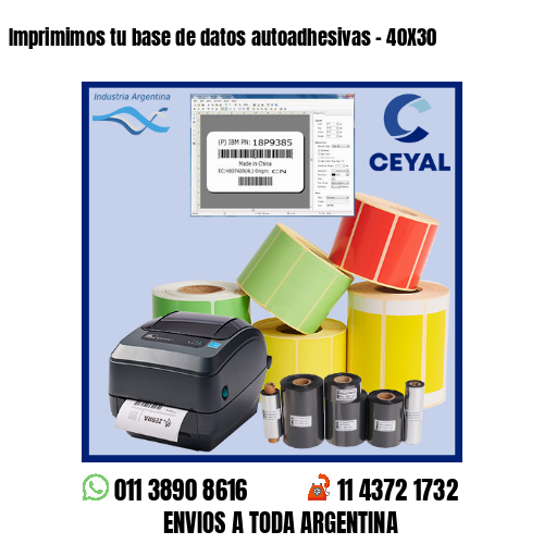 Imprimimos tu base de datos autoadhesivas – 40X30