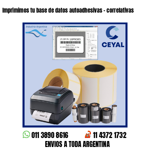 Imprimimos tu base de datos autoadhesivas – correlativas