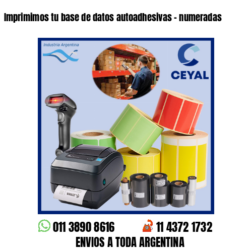 Imprimimos tu base de datos autoadhesivas – numeradas