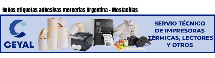 Rollos etiquetas adhesivas mercerías Argentina - Mostacillas 