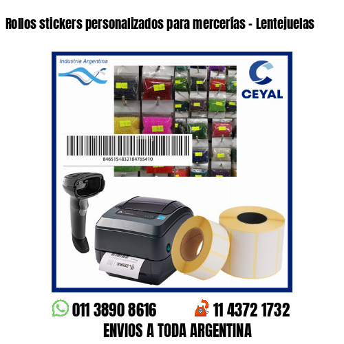 Rollos stickers personalizados para mercerías – Lentejuelas