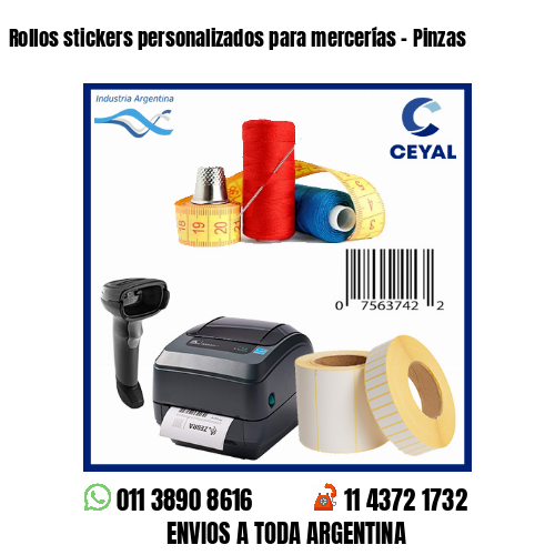Rollos stickers personalizados para mercerías – Pinzas