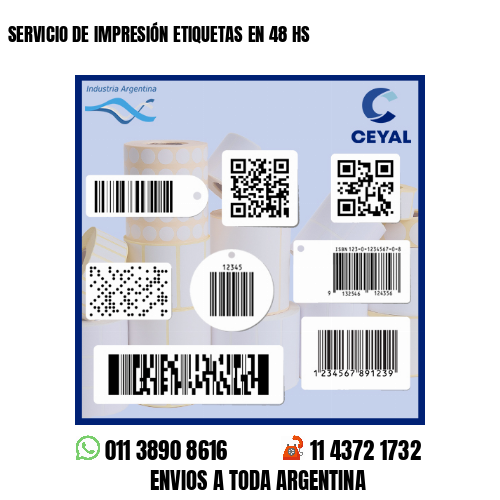 SERVICIO DE IMPRESIÓN ETIQUETAS EN 48 HS