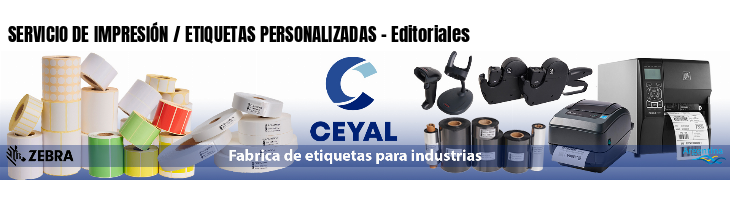 SERVICIO DE IMPRESIÓN / ETIQUETAS PERSONALIZADAS - Editoriales