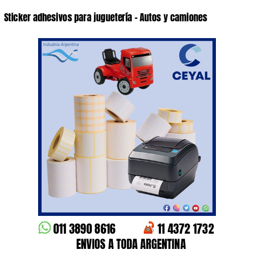 Sticker adhesivos para juguetería – Autos y camiones