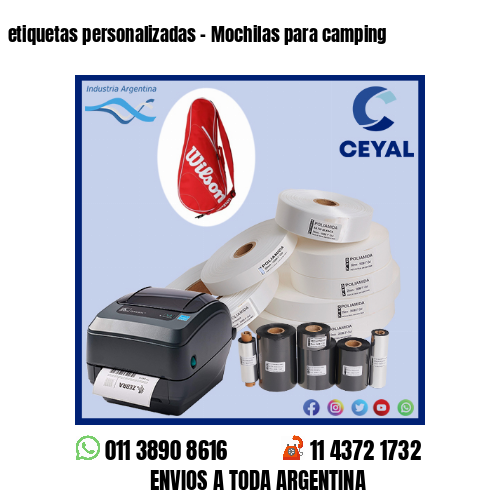 etiquetas personalizadas – Mochilas para camping