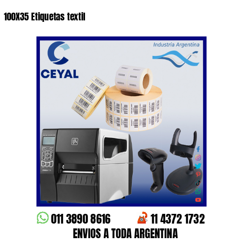 100X35 Etiquetas textil