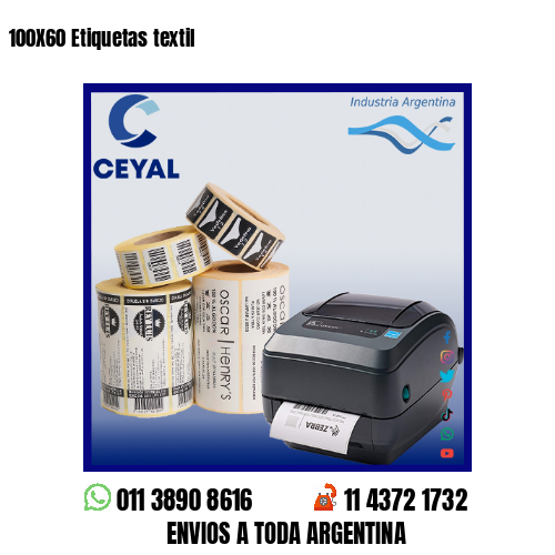 100X60 Etiquetas textil