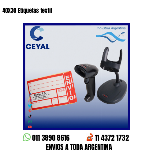 40X30 Etiquetas textil