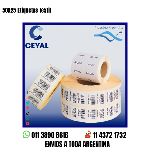 50X25 Etiquetas textil