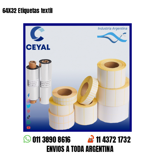 64X32 Etiquetas textil