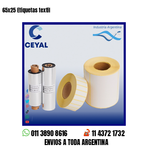 65×25 Etiquetas textil