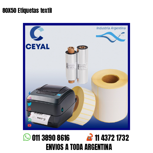 80X50 Etiquetas textil
