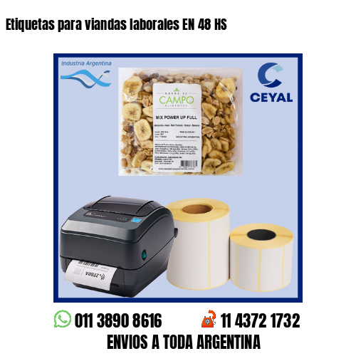 Etiquetas para viandas laborales EN 48 HS