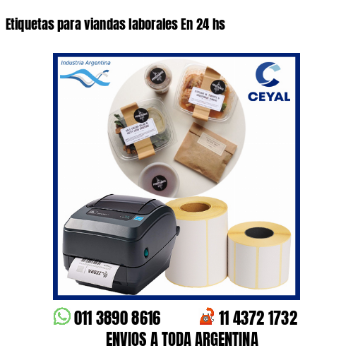 Etiquetas para viandas laborales En 24 hs