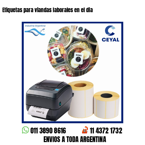 Etiquetas para viandas laborales en el dia