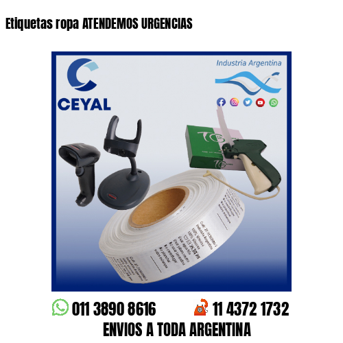 Etiquetas ropa ATENDEMOS URGENCIAS
