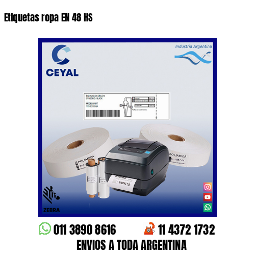 Etiquetas ropa EN 48 HS
