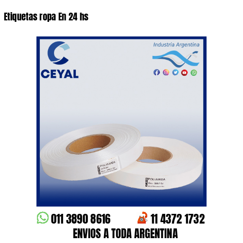 Etiquetas ropa En 24 hs