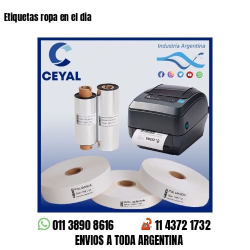 Etiquetas ropa en el dia
