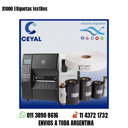X1000 Etiquetas textiles