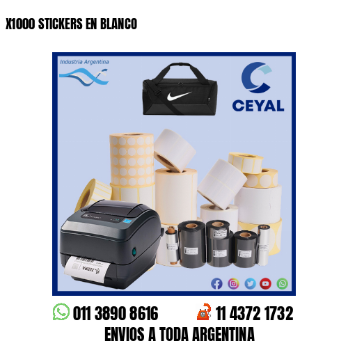 X1000 STICKERS EN BLANCO