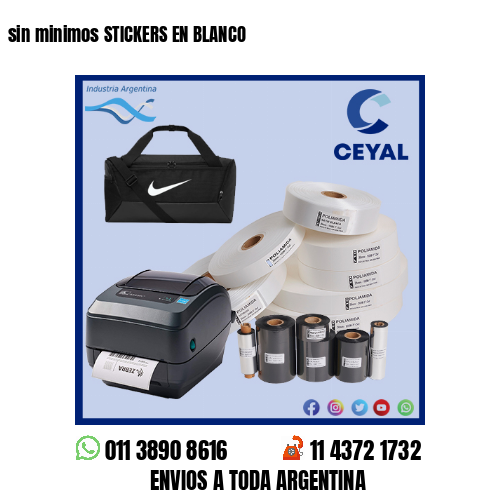 sin minimos STICKERS EN BLANCO