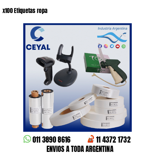 x100 Etiquetas ropa