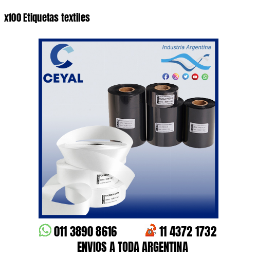 x100 Etiquetas textiles