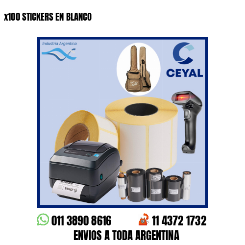 x100 STICKERS EN BLANCO