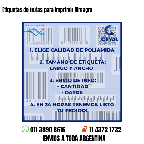 Etiquetas de frutas para imprimir Almagro