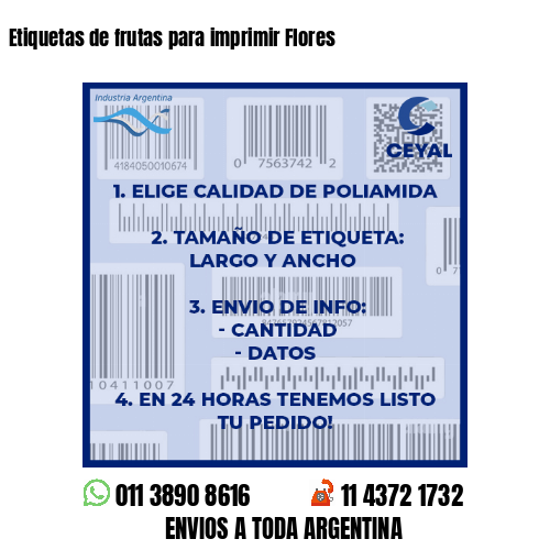 Etiquetas de frutas para imprimir Flores