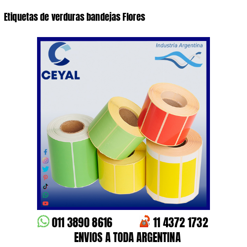 Etiquetas de verduras bandejas Flores