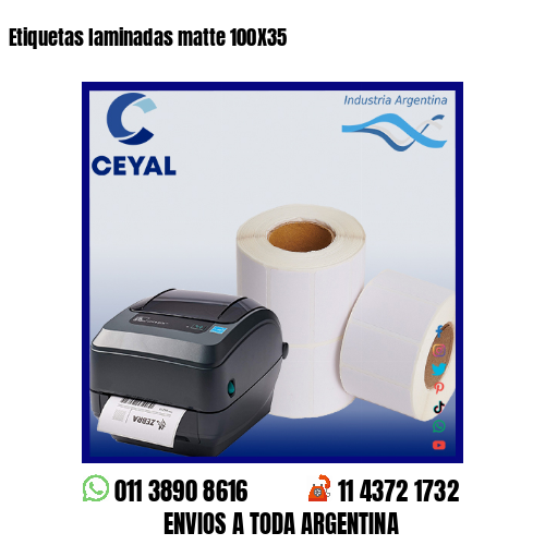Etiquetas laminadas matte 100X35