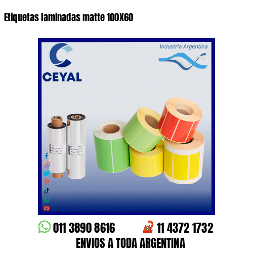 Etiquetas laminadas matte 100X60