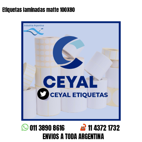 Etiquetas laminadas matte 100X80