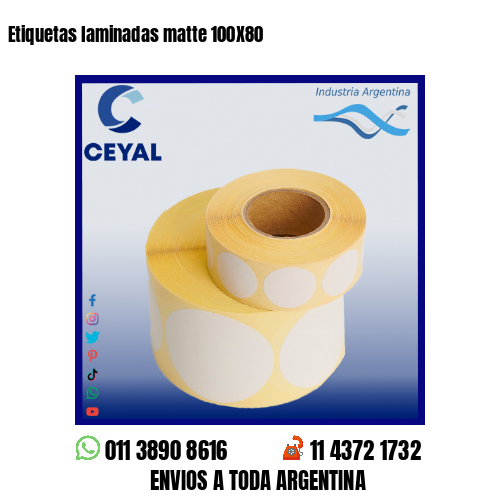 Etiquetas laminadas matte 100X80