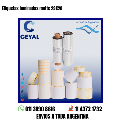 Etiquetas laminadas matte 29X20