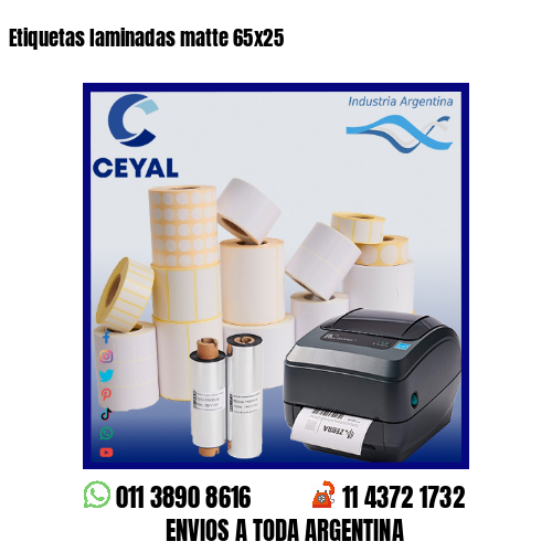 Etiquetas laminadas matte 65×25