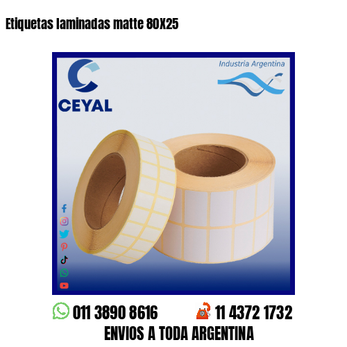 Etiquetas laminadas matte 80X25