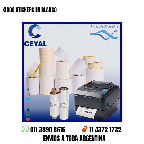 X1000 STICKERS EN BLANCO