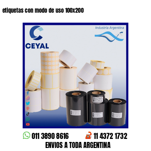 etiquetas con modo de uso 100×200