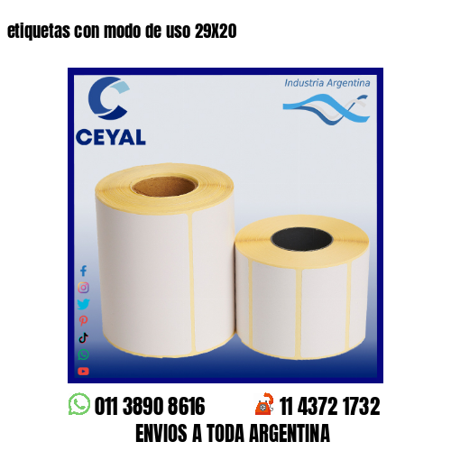 etiquetas con modo de uso 29X20