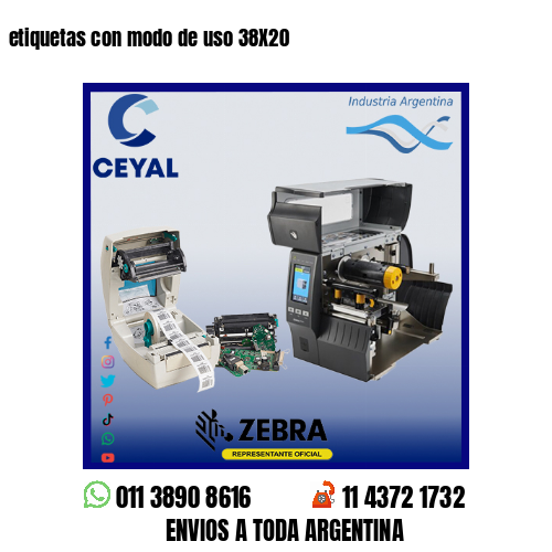 etiquetas con modo de uso 38X20