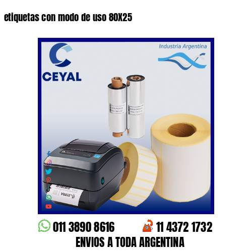 etiquetas con modo de uso 80X25